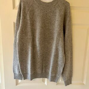 NAADAM Luxe Gray Fisherman Crewneck Sweater